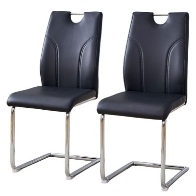 Infurnic Dining Chairs Modern Style Set of 2 Uniquely Designed Chairs, Suitable for Restaurants, Kitchens, Conference Rooms, Black, 15.7"*16"*37.4"