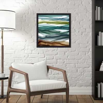 Abstract Green and Brown Landscape Canvas Wall Art