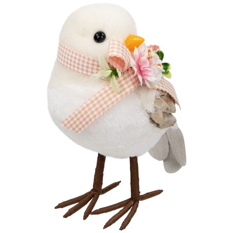 Northlight Plush Bird with Gingham Bow Easter Figurine - 7" - Beige, 4 of 6