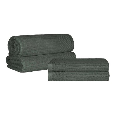 Modern Ribbed Cotton  Assorted Towel Set by Blue Nile Mills