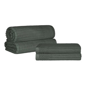 Modern Ribbed Cotton  Assorted Towel Set by Blue Nile Mills - 1 of 4