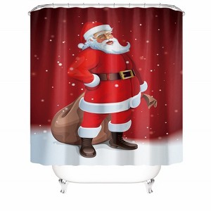 Santa Claus Shower Curtains for Bathroom Waterproof Fabric Bath Curtain Durable Soft Stylish Bathroom Decor 72x72 Inch - 1 of 1