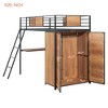 Twin Size Loft bed with L-Shape Desk and Wardrobe 4B - ModernLuxe - 4 of 4