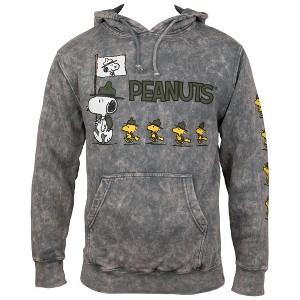 Mens Peanuts Snoopy Troops Mineral Wash Pull Over Hoodie - 1 of 4