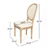 French Country Dining Chairs Set of 2,Upholstered Chairs with Rubberwood Frame,Armless Dining Chairs for Kitchen or Dining Room-Coolbibila - 4 of 4