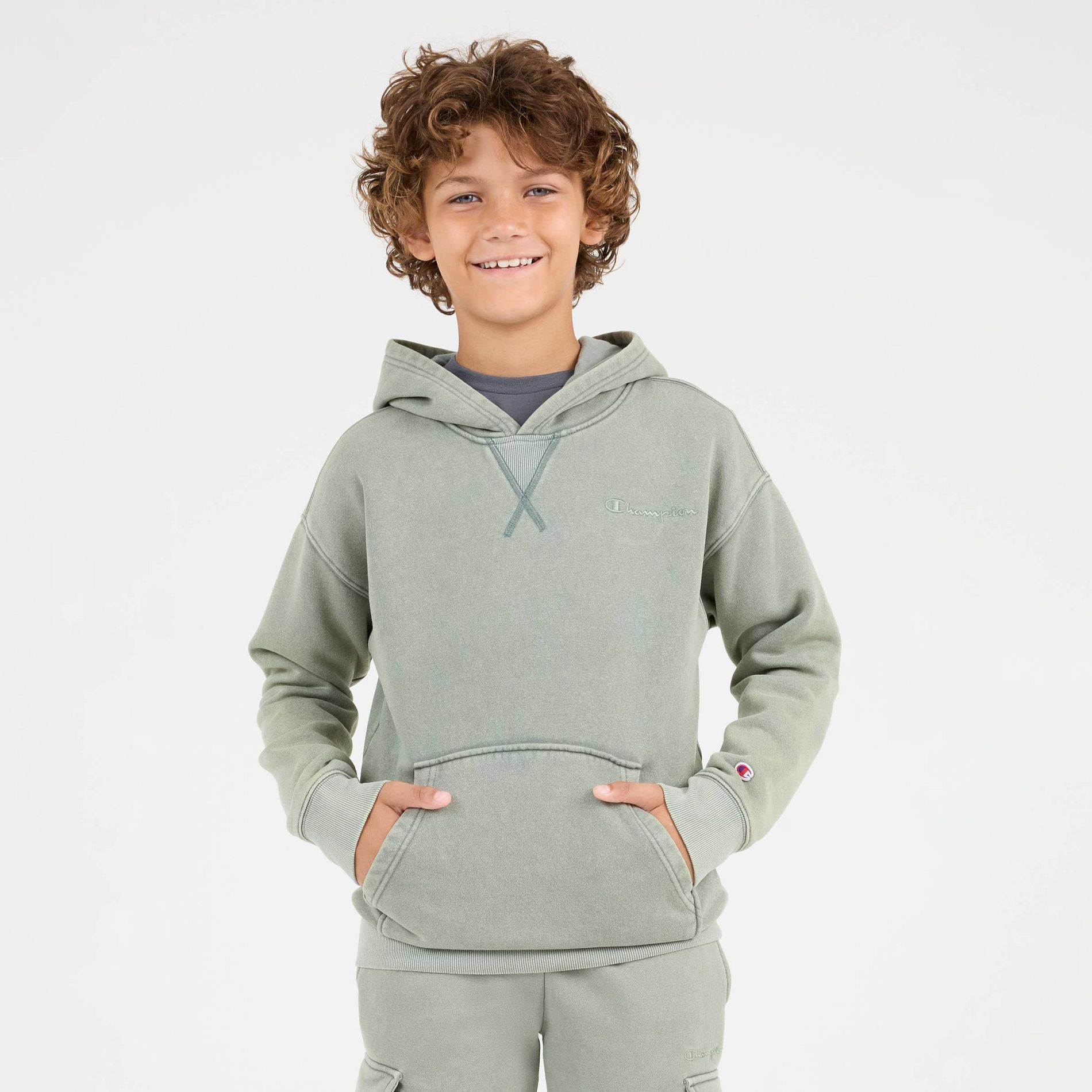Champion Boys' Oversized Washed Fleece Hoodie