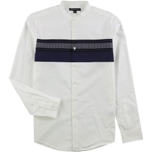 I.N.C International Concepts Mens Band Collar Button Up Shirt, White, XXX-Large - 1 of 1