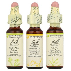 Bach Original Flower Remedies, Mental Energy Kit, Emotional Ups & Downs, 3 Droppers, 0.35 fl oz (10 ml) Each - 1 of 4
