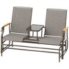 Outsunny Outdoor 2-Person Glider Bench with Table, Outside Breathable Mesh Swing Chair for Patio, Garden, Backyard, Porch - 4 of 4