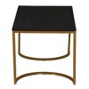 Half Moon Rectangular Coffee Table Black Oak Wood Grain and Gold Metal - image 4 of 4