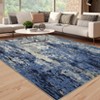 2 x 6 ft Polyester Velvet Towel Blue Rectangular Hallway Bathroom Entryway Kitchen Office Foldable Ink-splashed tree bark Printed Modern Washable Are - 3 of 4