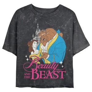 Juniors Womens Beauty and the Beast Classic Crop T-Shirt - 1 of 4