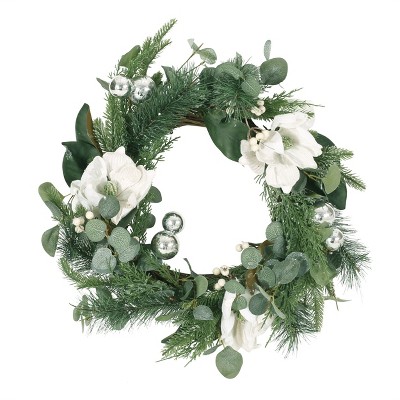 Nicbex Christmas Decorations Home Decor Christmas Wreaths for Front Door Leaves and Magnolia Christmas Wreath Artificial Pre-Decorated Holiday Accent