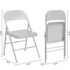 GustoWave Metal Portable Stackable Chairs Set of 4 with Cushion for Outdoor & Indoor with Non-Slip Feet Pads, Foldable - 2 of 4