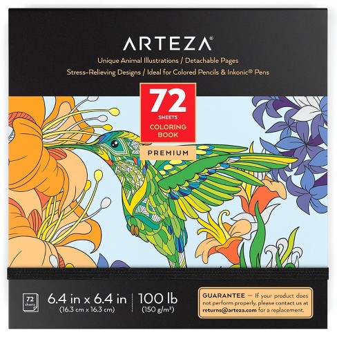 Download Arteza Coloring Book, Animal Illustrations, Black Outlines, For Kids Or Adults - 72 Sheets : Target