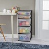 5 Drawer Wide Tower, with both Shallow and Deep Clear Plastic Drawers - 3 of 4