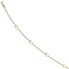 Black Bow Jewelry 14k Yellow Gold Oval Station Link Anklet, 10-11 Inch - 2 of 4