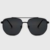 Anna-Kaci Women's Retro Square Aviator Sunglasses - Silver Frame with Black Lenses - 2 of 4