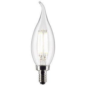 Satco CA10 (Flame Tip) E12 (Candelabra) Filament Clear LED Bulb Soft White 40 Watt Equivalence 2 pk - 1 of 1