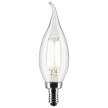 Satco CA10 (Flame Tip) E12 (Candelabra) Filament Clear LED Bulb Soft White 40 Watt Equivalence 2 pk