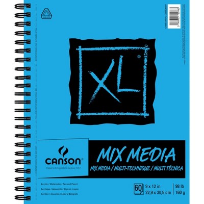 Canson XL Spiral Multi-Media Paper Pad 9"X12"-60 Sheets