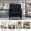 Black Contemporary style armchair, upholstered armchair with concave armrests - 4 of 4