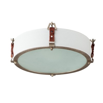 Maxim Lighting Sausalito 3 - Light Flush Mount in  Weathered Zinc/Brown Suede