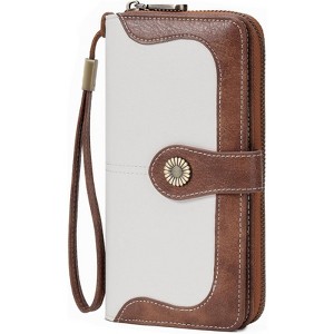 Clotth Womens Wallet - RFID Blocking Large Capacity Vegan Leather Bifold Wallet with Zipper for Daily Use,Travel & Shopping - 1 of 4