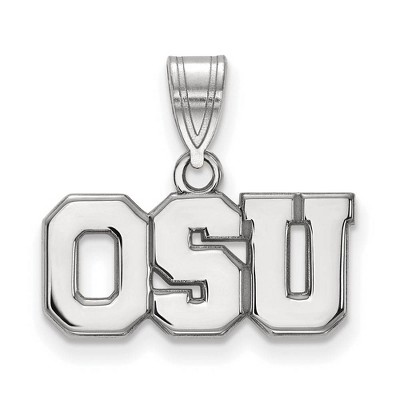 Black Bow Jewelry 14k White Gold Ohio State Buckeyes NCAA Medium Pendant