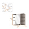 Vynxaria Medicine Cabinet With Six Shelves, Mirror Cabinet£¬Gray - 3 of 4