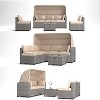 6-Piece PE Rattan Patio Sectional Set, Weather-Resistant Furniture, Retractable Canopy, Adjustable Backrest, Outdoor Sofa for Poolside, Garden - 3 of 4