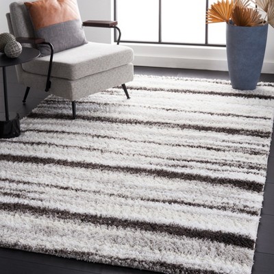 Luxurious Grayson Berber-Inspired Shag Area Rug, 5' x 7', Light & Dark Gray