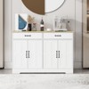 NicBex 47.95 Inch Sideboard Cabinet Farmhouse Kitchen Buffet Storage Cabinet with 2 Drawers & 4 Doors,White - 2 of 4