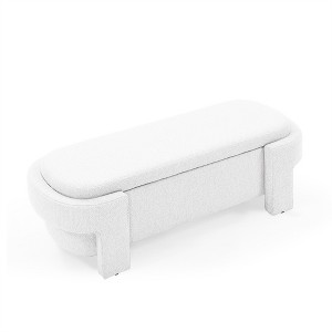 XINGHANZHENXUAN Linen Upholstered Storage Bench, Large Ottoman with Foam Cushion, No Assembly Needed for Bedroom & Entryway - 1 of 4