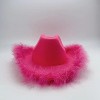 4E's Novelty Cowboy Hat with Feathers with Heart Shaped Sunglasses for Women, Felt Cowgirl Hat for Party Costume Dress Up (Hot Pink) - 2 of 4