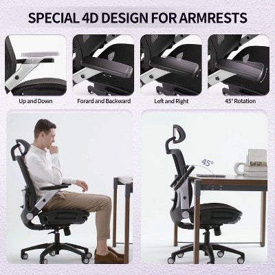 Black Mesh High Back Ergonomic Executive Swivel Chair with Adjustable Arms
