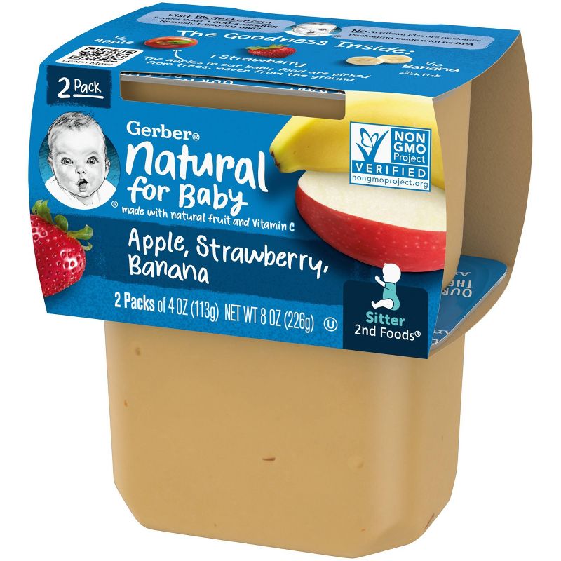 Gerber Sitter 2nd Foods Apple Strawberry Banana Baby Meals - 2ct/4oz Each, 4 of 7