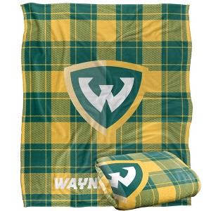 Wayne State University Campus Plaid Spirit Silky Touch Super Soft Throw Blanket 50x60 - 1 of 4