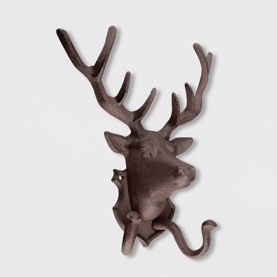 11" Iron Deer Wall Decor Brown - Esschert Design
