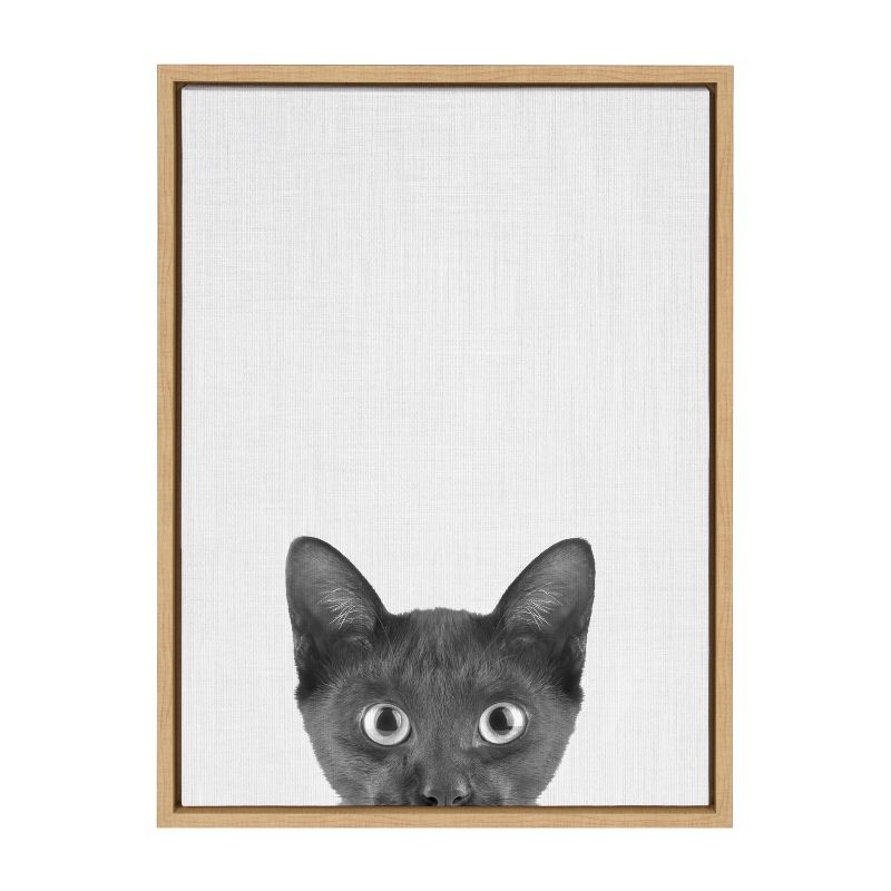 Kate &#38; Laurel All Things Decor 18&#34;x24&#34; Sylvie Black Cat Framed Canvas Wall Art by Simon Te of Tai Prints, 1 of 6