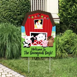 Big Dot of Happiness Farm Animals - Party Decorations - Birthday Party or Baby Shower Welcome Yard Sign