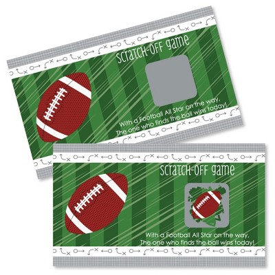 Big Dot of Happiness End Zone - Football - Baby Shower or Birthday Party Game Scratch Off Cards - 22 Count