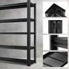 VYNXARIA 59" Wide Black Metal Shelving Unit with 5 Removable Dividers - Heavy-Duty Storage for Garage, Kitchen, and Office - 3 of 4