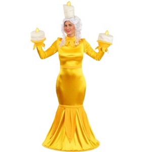 HalloweenCostumes.com Large Women Disney Beauty and the Beast Lumiere Costume for Women | Disney Costumes, White/Orange - 1 of 4