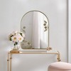 Wooakway 30" x 20" Vintage Arched Floor Mirror Ornate Antique Bronze Metal Frame - 4 of 4