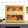 MOEPISY Bamboo Bread Box and Bread Storage Solution, Vintage Bread Box for Kitchen Countertop - 3 of 4