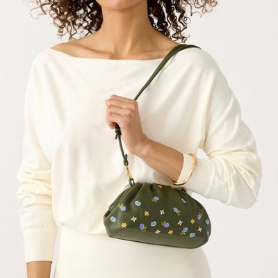 Vera Bradley Women's Leather Small Taber Crossbody Bag Meadow Bouquet Bronze Green — фото 4