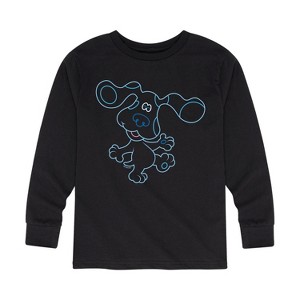 Boys' - Blue's Clues & You! - Blue Outline Long Sleeve Graphic T-Shirt - 1 of 4