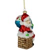 Northlight Santa Down the Chimney Hanging Glass Christmas Hanging Ornament - 4.75" - Red - 4 of 4