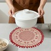 REGALWOVEN Round Farmhouse Placemats Set of 6 Placemats for Dining Table Decor Indoor Outdoor Washable Kitchen Table Mat Wipe Clean - 4 of 4